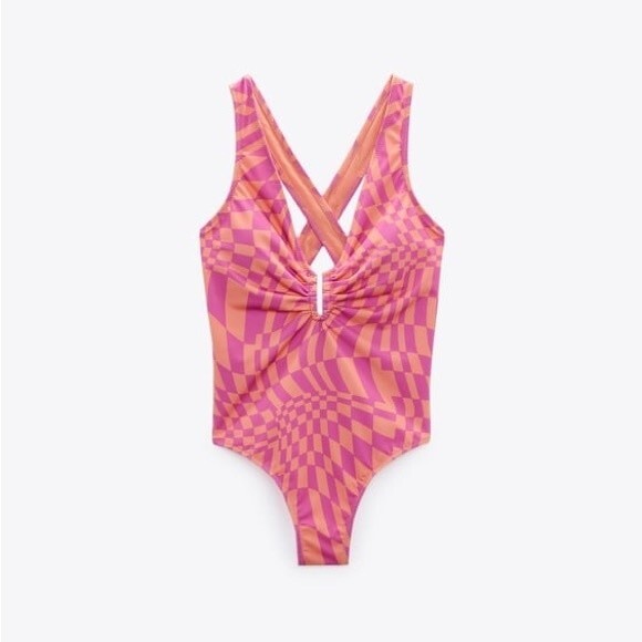 ZARA PRINTED SWIMSUIT - Picture 1 of 3
